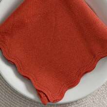 Fabric Napkin Set Of 10 Oxford Laser Finish - Terracotta - View 2
