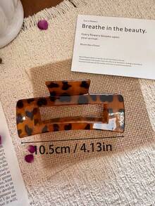 2件組女款10.5cm/4.13in正方形玳瑁水波紋輕量壓克力髮夾，高品質優雅極簡百搭漸層色夏季髮飾，適用日常、休閒、派對、上班、度假、洗臉、化妝、海灘、穿搭 - 彩色 - 查看 3