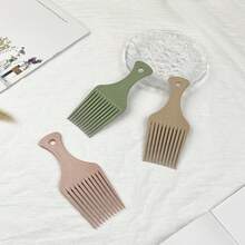 Peine de dientes anchos estilo africano, material ABS, mango ergonómico, con orificio para colgar, adecuado para peinados africanos gruesos y rizados, diseñado para cabello rizado, peine para cabello rizado, peine especializado para cabello rizado, esencial de viaje, peine de peinado unisex, accesorio para el cabello, equipo de salón - Multicolor - Ver 7