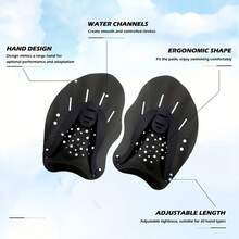1 Pair Adjustable Swim Paddles - Comfortable Wear - For Improving Swimming Speed And Strength - Suitable For Swimming Training - Multicolor - View 7
