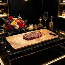 1 Stück Premium Akazienholz Servierbrett, exquisites Steakbrett, rechteckiges Steakbrett, hochwertiges Servierbrett. Speziell für Steak, Fleisch, Gemüse, Obstsalat. Geeignet für Hotel, westliches Restaurant, japanische Küche. - Übersicht 10
