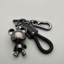1pc Cute Creative Cartoon Exquisite Bear Car Keychain/Couple Handmade Woven Rope Backpack Pendant/Birthday Holiday Gift - Bear Keychain - View 9