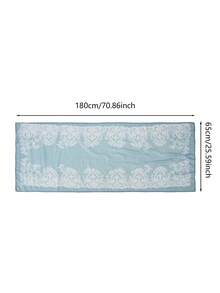1PC Women's Blue Plaid Lace Digital Print Headscarf, Lightweight Sun Protection Fashion Versatile Headscarf For Summer, Suitable For Daily Wear - Multicolor - View 8