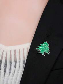 LIKGREAT 1pc Cedar Enamel Brooch Stainless Steel Gold Color Lapel Pin For Woman Man Minimalist Accessory Jewelry 2026 New In - Brooch Series - View 7