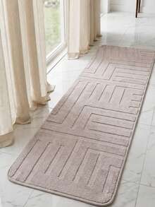 Luxury Runner Rug 2.00m X 60cm – Geometric Design With Reinforced Bias Binding. Beautiful And Non-Slip. - Champagne - View 3