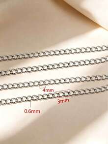 1/2/5m 304 Stainless Steel Extension Chain, 3mm Thick, For Jewelry Making And DIY Crafts - 3mm Wide Extension Chain - View 3