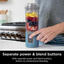 Certified Refurbished Ninja BC100NV Blast 16 Oz. Personal Portable Blender With Leak Proof Lid And Easy Sip Spout, Perfect For Smoothies, Cordless, USB-C Rechargeable (Blue) - Below 0.5L - View 7