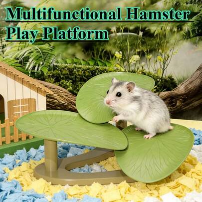 Climbable Suction Cup Lotus Leaf Shaped Hamster Resting Platform, Hanging Hamster Play And Standing, Jumping Platform, Multi-Functional Hamster Climbing Rack And Feeding Platform, Rodent Playground Small Pet Bed, Rodent Training And Exercise Area, Small Hamster Cage Platform, Small Pet Game House, Suitable For Hamsters, Sugar Gliders, All Rodents And Birds Small Pet Cages