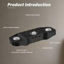 Dual Pupil Four Cat Eye Motion Sensor Magnetic Wall Light, 3 Lighting Modes, Magnetic Wireless Installation, Easy And Quick To Use, 500mAh Rechargeable Battery, Suitable For Living Room Main Lighting, Wardrobe, Cabinet, Perfect Graduation And Home Lighting Gift - Multicolor - View 8