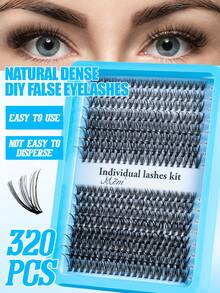 320 Cluster Lash Kit. Made Of Fine Individual Lashes, Available In Natural And Cartoon Styles With Mixed Lengths 9-16mm, Perfect For DIY Lash Application At Home. - D - View 9