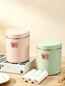 Mini Desktop Trash Can With Rotating Lid, Plastic Waste Basket, Suitable For Home Office Kitchen Bedroom Vanity, Compact Waste Container, Small Trash Can For Desktop Organization, Portable Trash Storage, Suitable For Daily Home Use - View 8