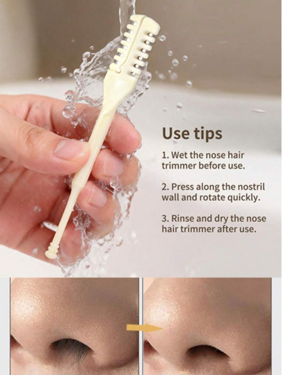 2/6pcs Upgraded 2-In-1 Manual Nose Hair Trimmer, 360° Rotatable Nose Hair Trimmer, Washable Nose Hair Grooming Tool, Unisex, Gentle And Painless, Portable Manual, Hair Removal Tool With Precise Trimming Function, Personal Care Cleaning Tool - A - View 1
