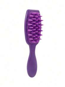 1pc Scalp Massage Shampoo Brush, Soft Silicone Bristles Long Handle Hair Comb, Ergonomic Macaron Color Shower Hair Care Cleaning Brush, Suitable For Curly Hair, Home Bathroom Use - Multicolor - View 4