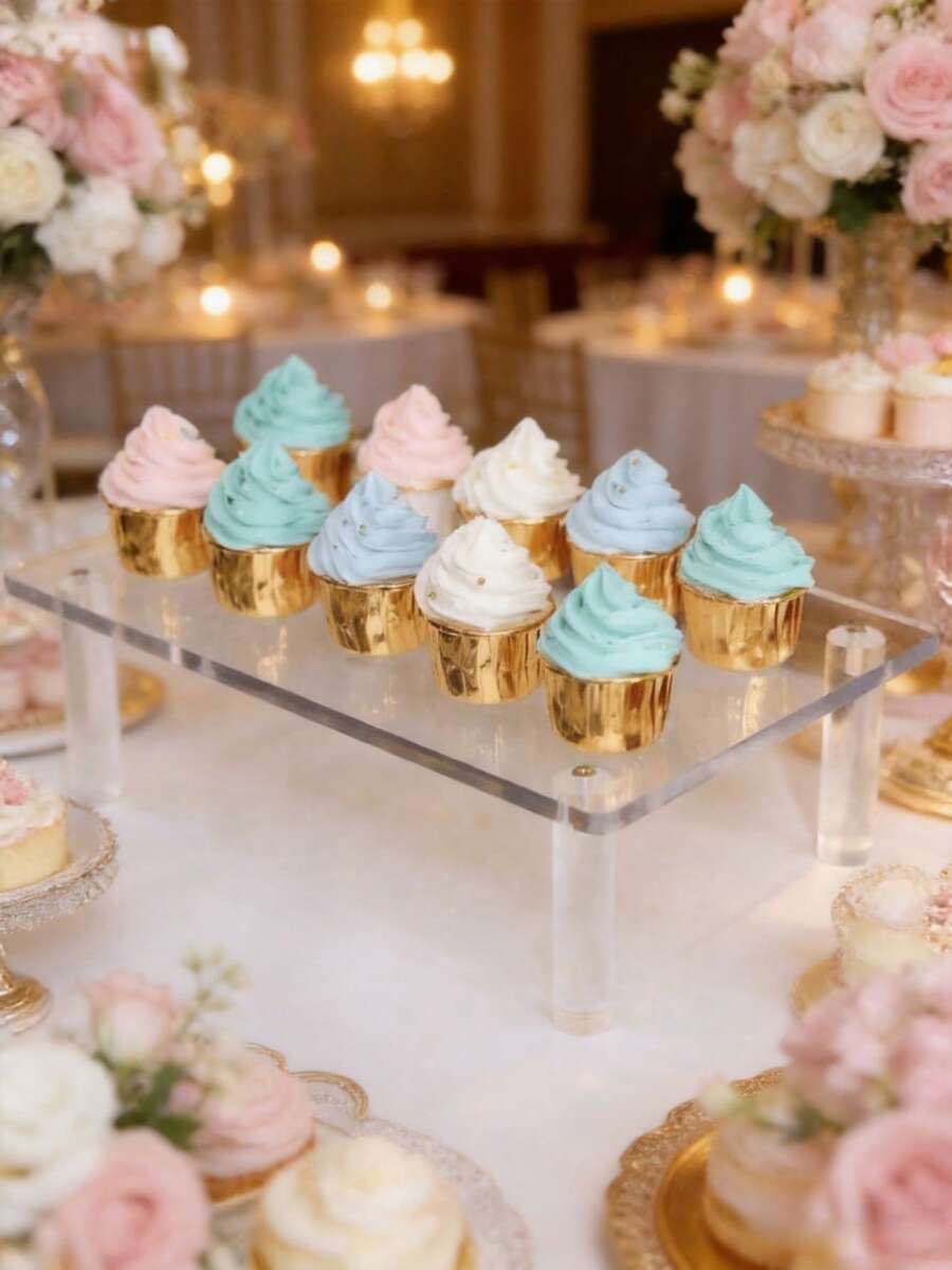 Acrylic Cake Stand Transparent Round Dessert Table Multi-Tier Display Rack Birthday Decoration Display Stand Wedding Party Display Rack - Clear - View 1