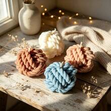DIY Tonform 2 Stücke Garnkugel-Stil Kerzenornament Form geeignet für die Herstellung von Harz, Gips, Kerzen, Aromatherapie-Produkten, Heimdekoration, Tischplatte Silikonform - 2 Stück Garnknäuelform - Übersicht 5