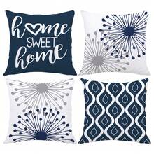 MEMNUN 4 piezas Fundas de cojín con estampado de texto "Home Sweet Home" y patrón geométrico de diente de león moderno y minimalista (rellenos de cojín no incluidos) hechas de material de poliéster con impresión de un solo lado Fundas de almohada 17.7*17.7in(45*45cm)/19.69*19.69in(50*50cm)/15.75*15.75in(40*40cm) Fundas de cojín Fundas de almohada Cojines de sofá Adecuado para decoración del hogar Sala de estar Fundas de cojín de sofá Todas las estaciones Regalo universal - Multicolor - Ver 13