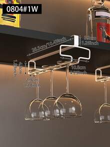 1pc Hanging No-Drill Cup Rack, Practical Cup Holder For Home Restaurant, Glass Goblet Rack With Tray, Suitable For Countertop, Cabinet Cup Rack, Wine Glass Rack, Large Capacity Cup Rack, Home Decor Gift - Multicolor - View 11