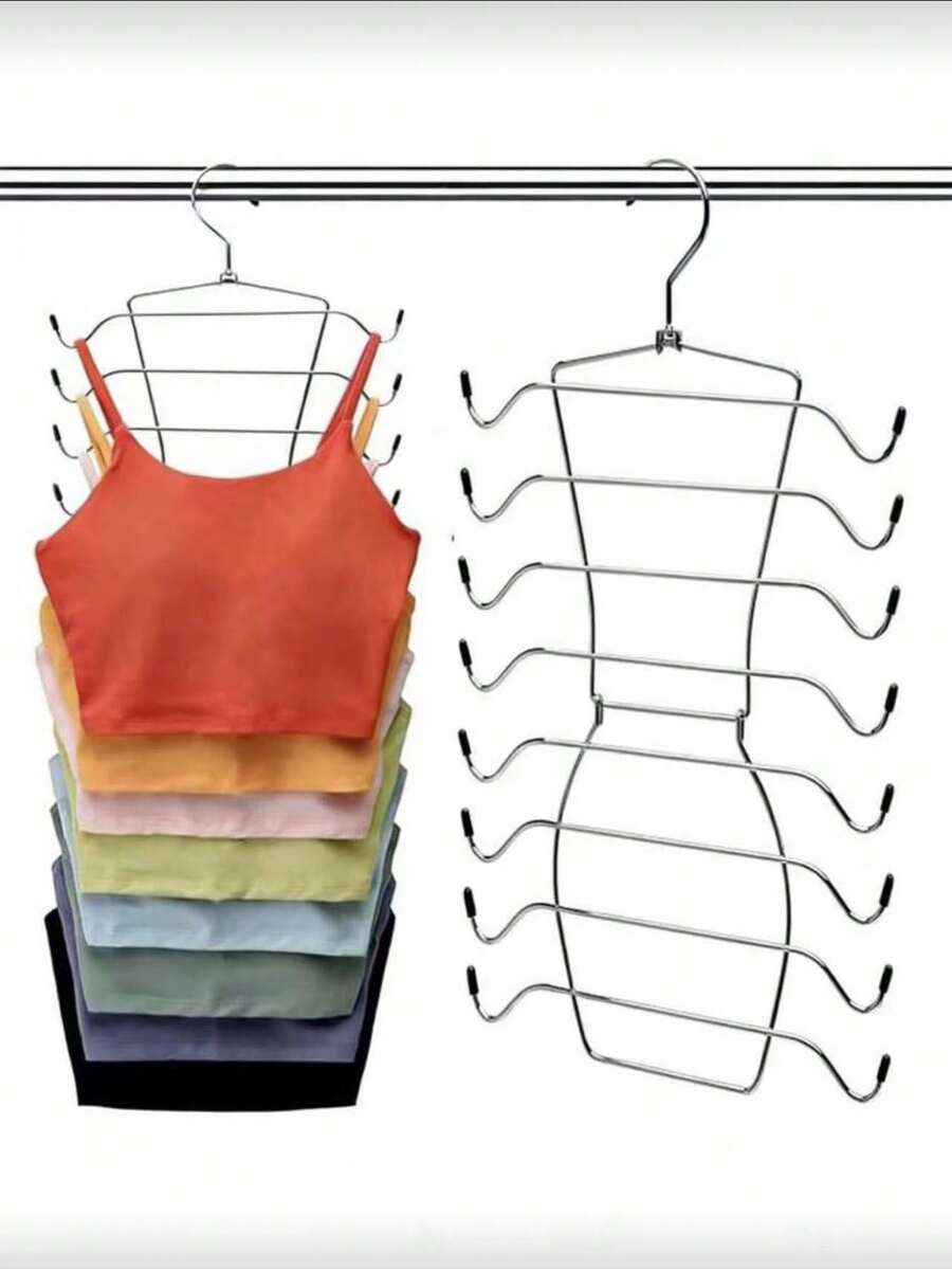 1pc Stainless Steel Folding Clothes Rack, Underwear Drying & Storage Rack, Metal 8/4 Layer Bra Hooks, Multi-Layer Thickened Seamless Camisole Storage Rack, Halloween, Christmas - Multicolor - View 1