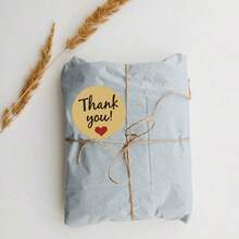500pcs Kraft Paper English Thank You Doodle Roll Stickers, 1.51 Inch Round, 9 Styles To Choose From, Office Stationery Stickers, Holiday Party, Card Envelope Creative Gift DIY Packaging Baking Seal Stickers School Supplies - Kraft Paper Thank You - View 5