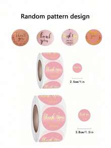 2/1 Rolls (500 Stickers Per Roll) 2.5cm/3.8cm Christmas Thank You Label Sticker Gift Wrap Label For Envelope Sealing, Card, Gift Decoration, With Foil Design - Multicolor - View 5