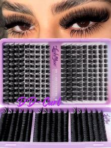 432pcs D-Curl Fluffy False Eyelash Clusters, Cluster Lashes, 0.07mm D-Curl 10-16mm Mixed Natural Eyelash Extension, Super Thick Growth Cluster Lashes, Curled Individual Lashes, Cartoon-Like Growth Lashes, Suitable For Beginners Home Use - View 2