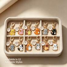 12pcs Cat & Daisy Keychain - Women's Fashion Accessory, Animal & Plant Theme Creative Phone Charm, Suitable For Backpack And Car Keys, Daily Keychain - 12 - View 3