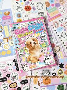 1600+件元素 32張可愛動物貼紙書 雙線圈裝訂 模切設計 DIY手帳/水壺/筆記本裝飾貼紙素材書 - 長方形 - 查看 8