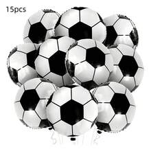 1/5/10/15pcs Soccer Balloons - Self-Sealing Aluminum Foil, Perfect For Sports Themed Parties - Multicolor - View 11
