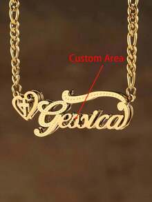 Personalized Double-Branded, Double-Color Necklace, Custom Necklace, Branded Necklace, Gold Name Necklace, Personalized Jewelry Gift - Style 7 - View 1