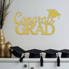 1 pieza Pegatina de letra acrílica plana 2D, Pancarta de celebración de graduación, Decoración de fotos para fiesta de graduación - 1 - Ver 5