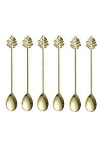 1pc/5pcs/10pcs European Style Silver/Gold Dessert Spoon, Vintage Leaf Coffee Spoon, Retro Metal Carved Fruit Dessert Spoon, For Kitchen Dining Bar, Classical Style - Gold and Silver - View 13