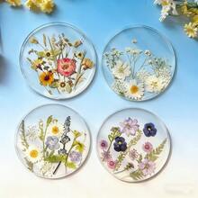 4pcs 2D Flat Acrylic Printed Coasters, Colorful Wildflower Art Design, Kitchen Decor, Suitable For Valentine's Day, Wedding, Birthday, Mother's Day Gifts, Applicable For Dining Table, Bar Counter, Home Decor, All Year Round - Multicolor - View 9