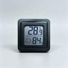 Termómetro y higrómetro digital mini, pantalla electrónica, alimentado por batería de botón, material de plástico, apto para interiores y exteriores, sin necesidad de enchufar, batería no recargable - Multicolor - Ver 15