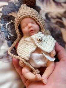 6英吋迷你開口重生娃娃女嬰 全身實心軟矽膠 手繪可水洗 解剖構造精準 仿真新生兒玩具 兒童生日禮物 - Reborn Doll - 查看 4
