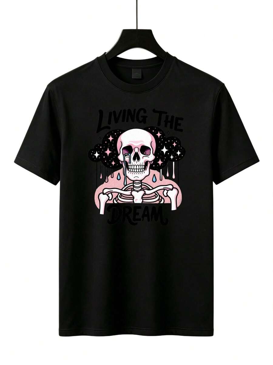 Nueva colección de parejas Camiseta con Calavera Azteca y Frases Chidas - Estilo Mexicano para Gym Casual, Regalo Día del Padre o Cinco de Mayo - Negro - Ver 1