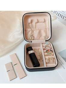 Large Capacity Luxury Genuine Leather Double Layer Jewelry Storage Box With Layered Design And Accessory Tray. Suitable For Women/Girls To Store Earrings, Necklaces, Rings And Bracelets. Perfect Gift For Mother/Wife/Valentine's Day And Ideal Choice For Classmates And Best Friends During Back To School Season. - Multicolor - View 10