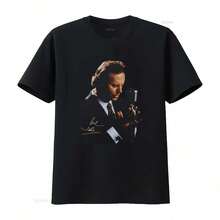 Camiseta Vintage de Algodón Negra de Julio Iglesias Live Tour en Talla Completa, Diseño Clásico, Perfecta para Fanáticos de la Música, Ligeramente Lavada. - Negro - Ver 1