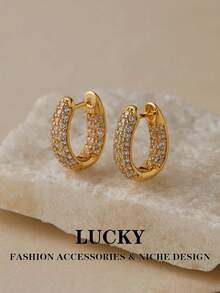 1 Paio di Orecchini a Perno in Rame Vintage Moda Personalizzati Eleganti Geometrici Orecchini a Cerchio Orecchini Pendenti Adatti per Ragazze Adolescenti Uso Quotidiano Vacanze Feste - Dorato - Visualizzare 1