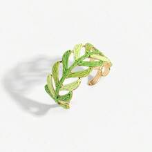 1 peça Pulseira aberta de mulher estilo boémio de verão em ráfia trançada com forma de folha, pulseira ajustável trançada colorida com folha vazada, acessório de pulso personalizado para férias tropicais na praia - Multicolorido - Ver 15