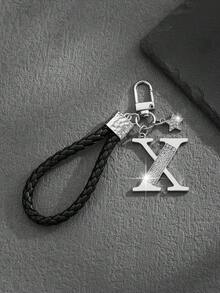 1pc Fashionable European & American Style Creative Versatile Premium English Letter Shaped Keychain Bag Charm, Suitable For Men & Women Car Key Bag Decoration And Holiday Gift - Silver - View 23