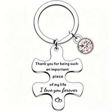 3pcs/1pc Universal Apple Shaped Keychain, With "Thank You" Puzzle Piece Pattern, Mini Gift, Novelty Gift, Ideal Gift For Girlfriend, Keychain Pendant, Couple Keychain, School Supplies, Birthday Gift, Teacher Gift, Back To School Teacher Accessory - One Size Fits All - View 7