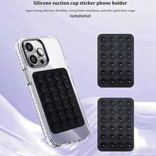 2 pièces Support de téléphone en silicone , Support de téléphone en silicone coloré , Adhérence forte, portable, installation multifonctionnelle et accessoires , Réseau de ventouses , Coussin antidérapant en silicone haute résistance - Multicolore - Voir 2