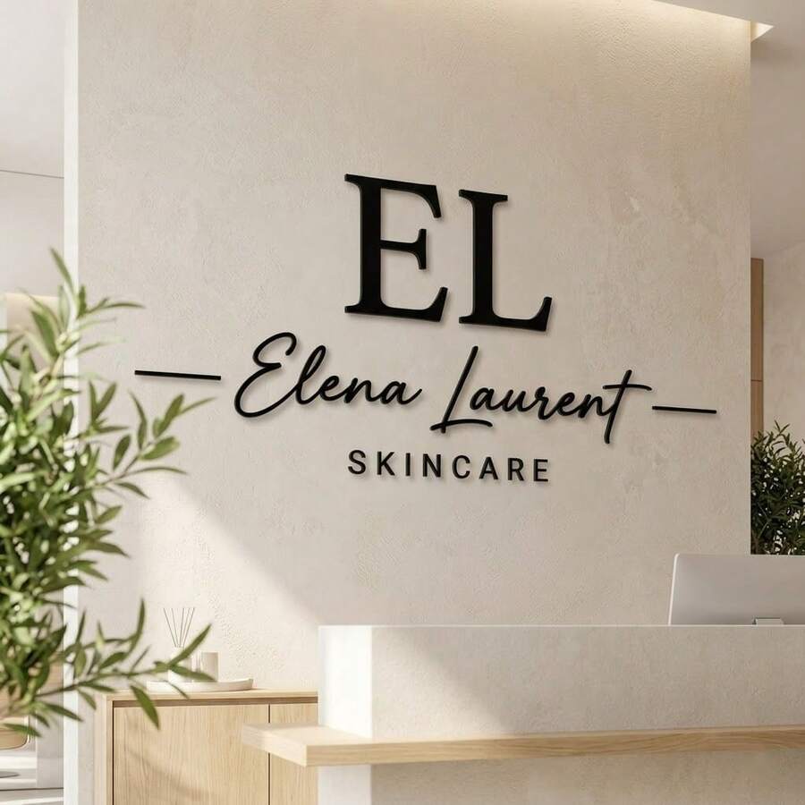 Customized Round Beauty Salon Logo Sign - Double Layer Laser Cut Acrylic, Suitable For Commercial Studio Signage, Beauty Salon And Spa Commercial Display - Multicolor - View 1