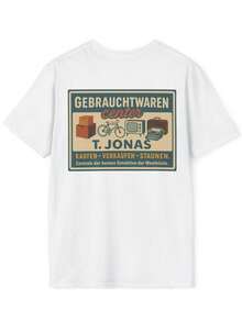 T-shirt de fan des Trois Jeunes Détectives : La boutique de seconde main de Jonas à Rocky Beachtops - Blanc - Voir 1