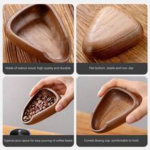 Wooden Coffee Bean Measuring Cup, Coffee Bean Storage Tray, Wooden Measuring Cup Container, Single Dose Measurement Tray, Coffee Lover Coffee Bean Organizer, Espresso Accessories, Suitable For Coffee, Tea, Sugar - Multicolor - View 3
