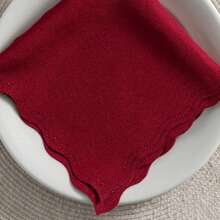 Fabric Napkin Set Of 10 Oxford Laser Finish - Burgundy - View 2