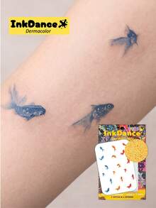 1 Kit "Tiny Cute Koi" Temporary Tattoos, Goldfish Fake Tattoos, Waterproof, Authentic Tattoo Look, Colorful, Easy To Apply And Remove CSD087 - Multicolor - View 1