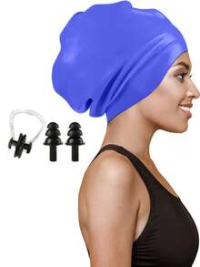 120g Extra Large Silicone Long Hair Swim Cap - Unisex Swim Cap - Extra Large Swim Cap - Waterproof Silicone Swim Cap - Suitable For Dreadlocks, Afro Extensions, Wigs, Beach Essentials, Beach Accessories, And Pool Floats. - Multicolor - View 29