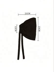 1pc Hijab Cap For Middle Eastern Arab Women, Solid Color Silk Cotton Modal With Embedded Elastic Drawstring, Adjustable Tie, Upgraded Ear-Exposing Headscarf Inner Lining, Suitable For Daily Wear - Light Khaki - View 4