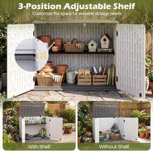 HDPE Horizontal Outdoor Storage Shed Waterproof Lockable Tool Box For Garden Tools Lawn Mower With 3-Level Adjustable Shelf - A - View 5